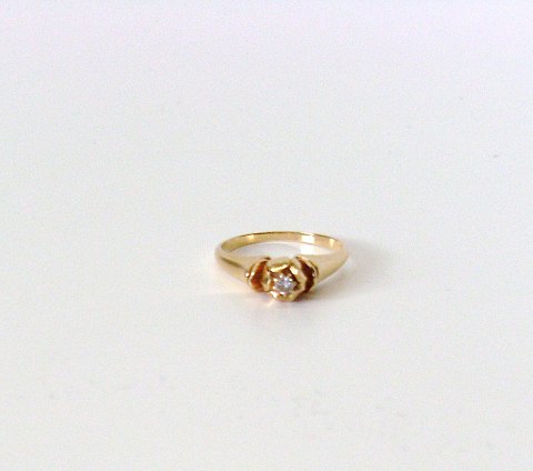 Georg Jensen 18K guld ring med brillant på 0,05ct.