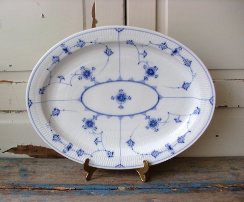 Antik Royal Copenhagen Musselmalet riflet stort fad 47cm.1850-98