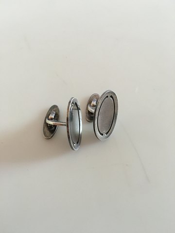 Georg Jensen Sterling Sølv Ovale Manchetknapper No 75A