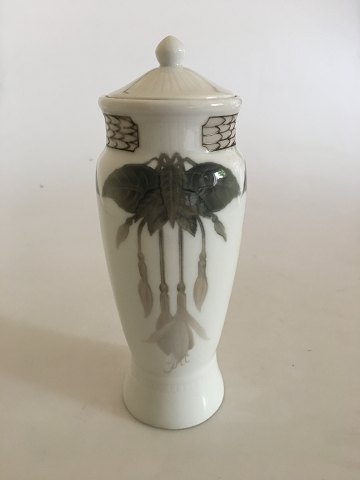 Bing & Grøndahl Unika Vase med låg og guld dekoration af EJ fra Julen 1908