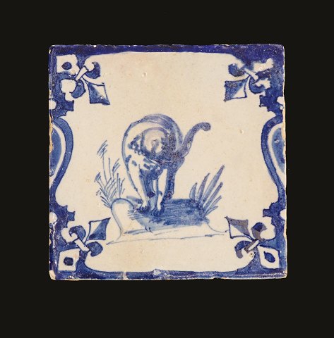 Dutch tile depicting an elephant. Holland circa 
1640. 13x13cm