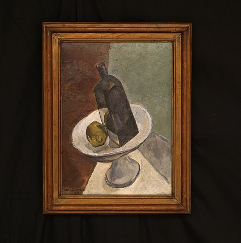 Mogens Lorentzen, 1892-1953, "Opstilling", olie på 
plade. Signeret og dateret 1917. Lysmål: 44x32cm. 
Med ramme: 55x43cm