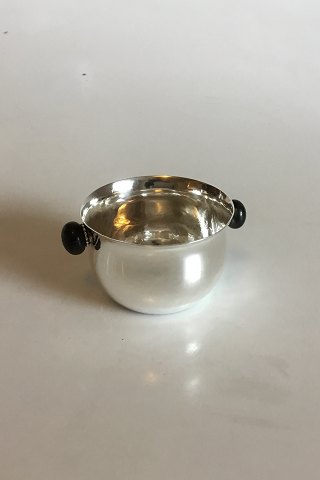 Georg Jensen Sterling Sølv Sukkerskål med håndtag af Ibenholt No 80 B