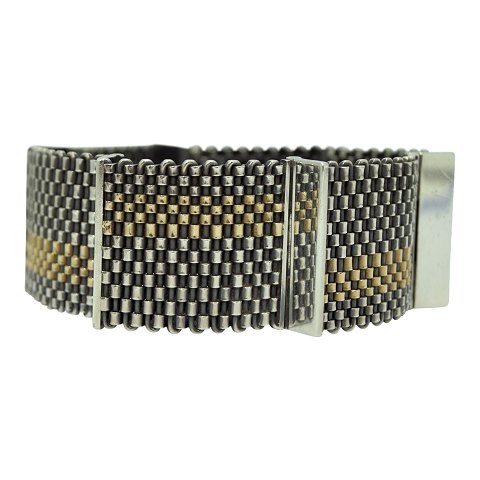 Hanne Behrens; A design bracelet of sterling silver and 18k gold