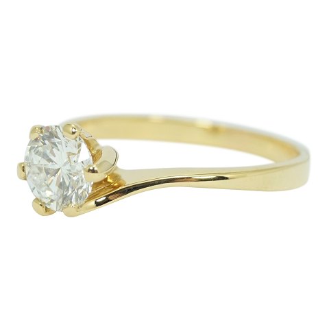 Diamantring af 18 kt. guld, brillant 1,08 carat