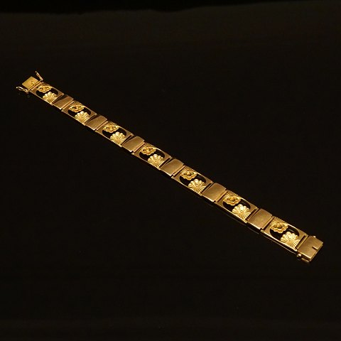 Georg Jensen: Art Noveau Armband aus 18kt Gold. 
Periode: 1933-44. L: 20cm. G: 28gr