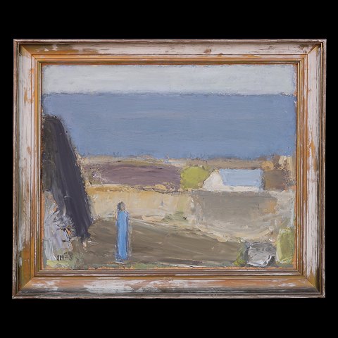 Johannes Hoffmeister, 1914-90, oil on plate. 
Landscape. signed. Visible size: 50x60cm. With 
frame: 52x72cm