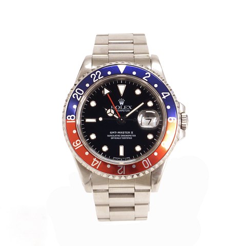 Rolex GMT Master Pepsi ref. 16710. Årgang 1993-94. 
D: 40mm