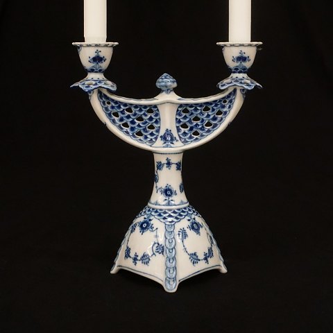 A Royal Copenhagen blue fluted full lace 
candelabra. #1169. H: 25cm