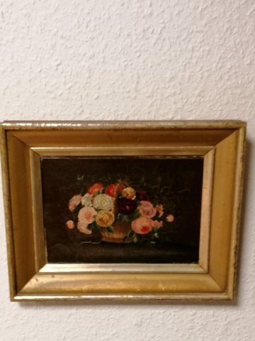 I.L. Jensen School. Floral oil on plate