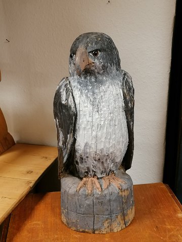 Swedish folk art. Eagle of carved wood Height 55cm.