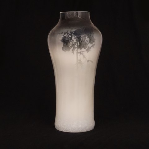 A very large porcelain vase signed by Bertha 
Natanielsen, 1869-1914, for Royal Copenhagen. H: 
53cm