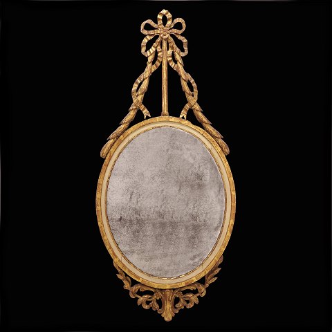 A gilt Danish Louis XVI mirror. Denmark circa 
1790. Size: 129x59cm