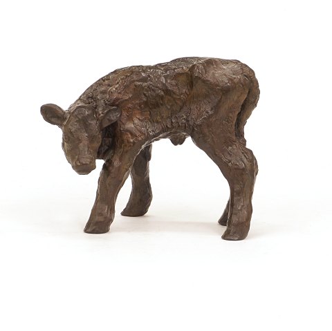 Gudrun Lausen für Just Andersen. Kalb aus Bronze. 
Just Andersen 2405. H: 18cm