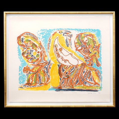 Asger Jorn, 1914-74, litograph.
"Barbarie aus clair de lune". 40/100. Signed 
"Jorn 53".
Visible size: 56x65cm. With frame: 63x73cm