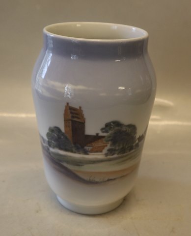 2843 A - 108 RC Vase 17 cm Rural church  Royal Copenhagen