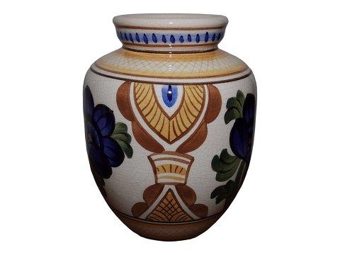 AluminiaVase with yellow and blue decoration
