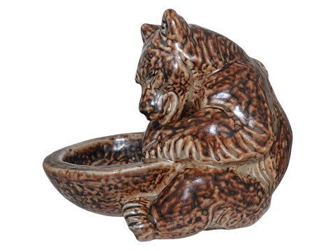 Large Royal Copenhagen figurineBear with jar