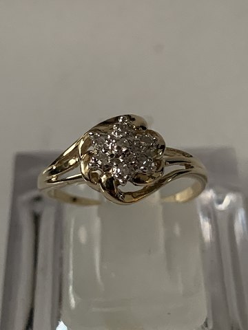 Guld Dame ringe med Diamanter