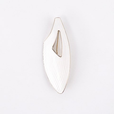 Broche – Hvid emalje – Sterling sølv – V.R Denmark