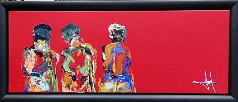 Elegant unika maleri af multikunstneren Henrik Busk Andersen, monteret i 
svæveramme fra Bogø Design.