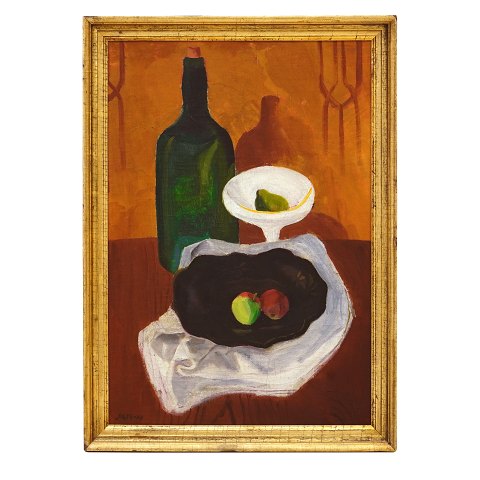 Jais Nielsen, 1885-1961, Öl auf Leinen. Stilleben. 
Signiert und datiert 1914. Lichtmasse: 70x47cm. 
Mit Rahmen: 79x56cm