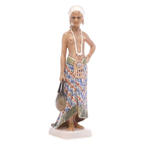 Dahl Jensen orientalsk porcelænsfigur, pige fra Sierra Leone. H: 25,5cm