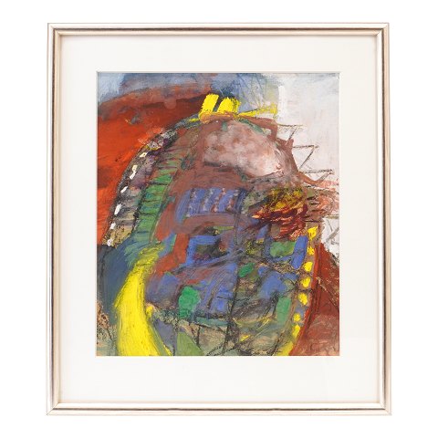 Jørgen Nash, Denmark, 1920-2004, mixed media, papier. Signed. Visible size: 29x24cm. With frame: 40x34cm