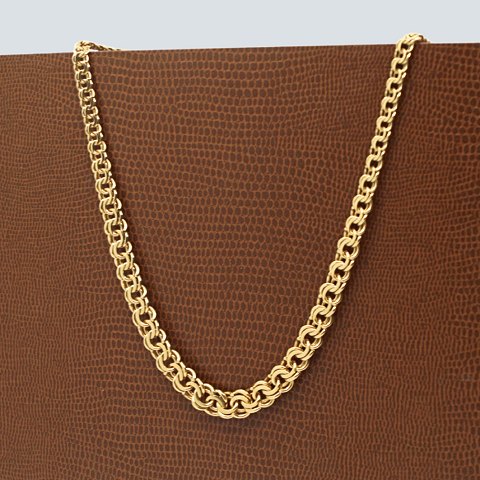 Bismarckhalskæde i forløb, 14 kt. guld, l. 43 cm.