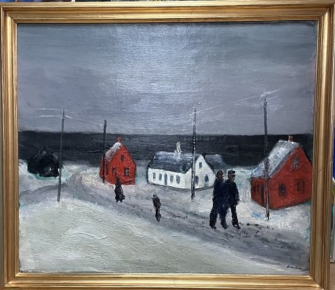 "Jens Søndergaard museet i Bovbjerg" Flot maleri er netop blevet renset hos konservator, et spændende maleri som aldrig har været i handlen.