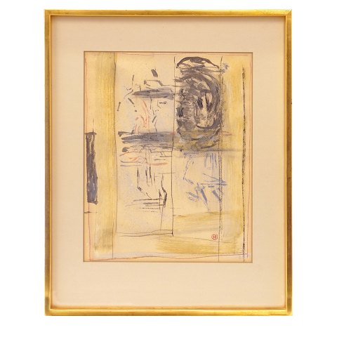 Preben Hornung, 1919-89, mixed media. signed. Visible size: 40x31cm. With frame: 57x45,5cm