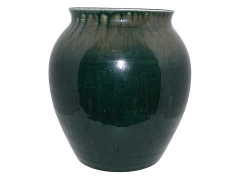 Dahl Jensen keramikStor vase med flaskegrøn glasur fra 1925-1928