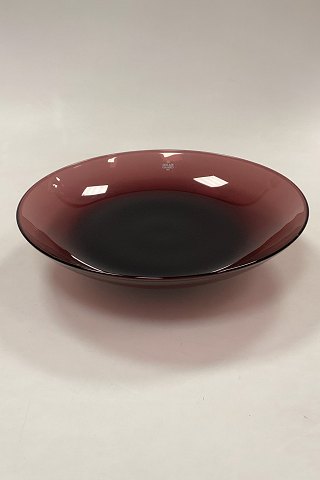 Holmegaard Harlequin Bowl in Purple Glass with Green Foot