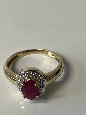 Guld Dame ringe med Diamanter