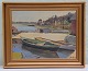 Painting Oil on Canvas Gunnar Bundgaard: Mariager Habour