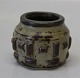 Royal Copenhagen Art Pottery
21583 RC Miniature Vase with Relief, Jorgen Mogensen April 1958 4.5 x 5.5 cm