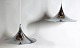 A pair of trumpet lamps , Klaus Bonnerup & Torsten Thorup. Steel.