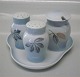 B&G Blue Faling Leaves porcelain Plat-de-ménage Salt, pepper, Mustard
