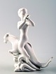 Harald Salomon for Rörstrand, white glazed figure of a faun / pan.
