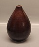 Aluminia Copenhagen Faience 2631 Marselis Royal Brown Vase 21 x 15 cm Nils 
Thorsson 1953
