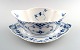 Royal Copenhagen Blue Fluted Full Lace Gravy boat on dish # 1105.