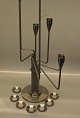 Piet Hein Karlsvognen Seven Armed Candlestick in Stainless Steel 63 cm