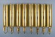 Eight Wall candlesticks, Reflex, Pierre Forsell, Skultuna, app. 1970s. Brass.