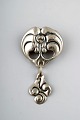 Danish Art Nouveau brooch in silver. 
Early 1900s.