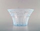 SIMON GATE for Orrefors, Art deco bowl in satin-cut light blue art glass. 1929.
