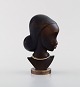 Art Deco sculpture by Karl Hagenauer Vienna, Austria. Negress in profile in 
exotic wood and bronze. 1930