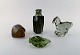 Paul Hoff for Svenskt glas. Fire figurer i form af falk, pindsvin, tudse og 
hest. kunstglas. WWF. Sent 1900-tallet.