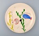 Stig Lindberg for Gustavsberg. "Löja" plate. Hand painted with fish motifs. 
1950