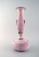 Svend Hammershøi for Kähler, Denmark. Vase in glazed stoneware. Beautiful gray 
black double glaze with pink shade. Very rare glaze. 1930 / 40