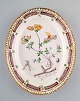 Large Royal Copenhagen Flora Danica dish in hand painted porcelain. Dated 1947.
